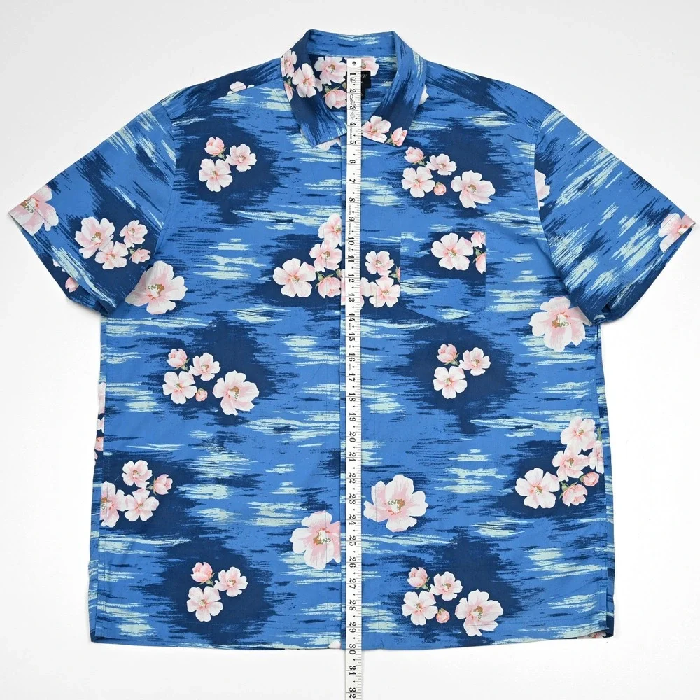 J Crew Mens Floral Short Sleeve Flex Performance‎ Stretch XL Button Up Shirt EUC